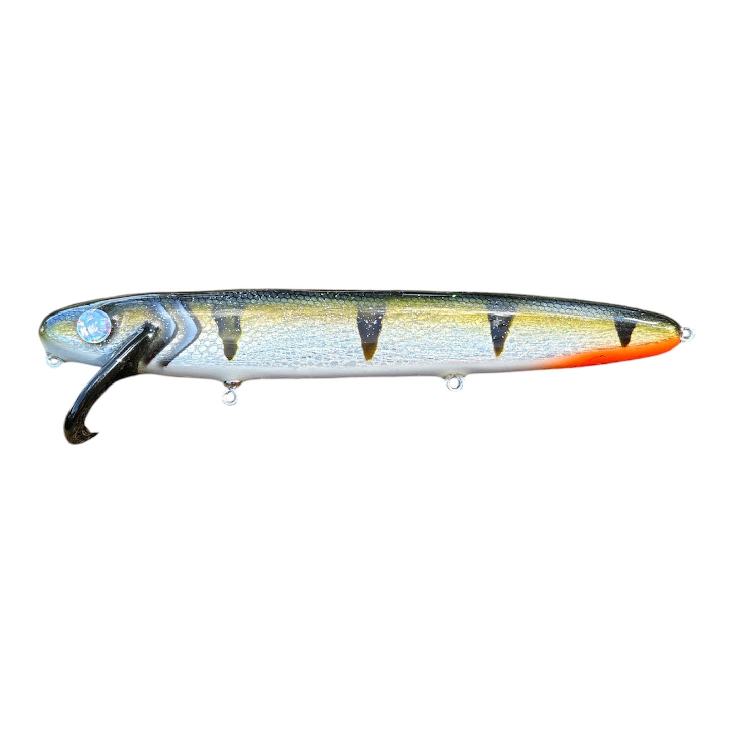 Raskaren 19V2, 20 cm med rasselkammare – Hantverksmässig wobbler för gös och gäddfiske